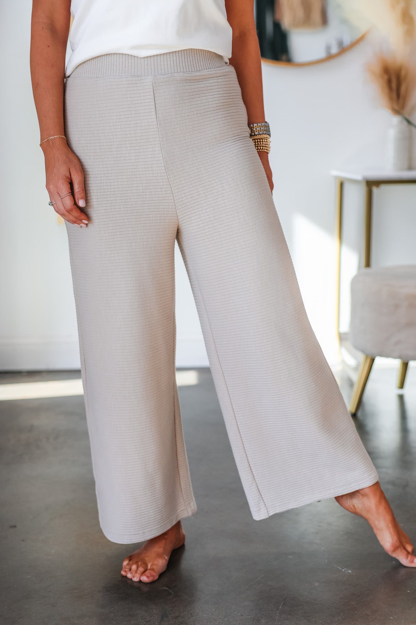 Cabo Cream Straight Leg High Waisted Tailored Pant – Beginning Boutique US